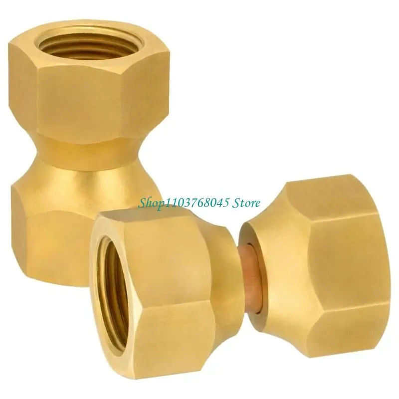 

R53F 2Pieces Практические прочные латунные женские женские двойные вспышки адаптер для топлива нефтяные газовые линии с