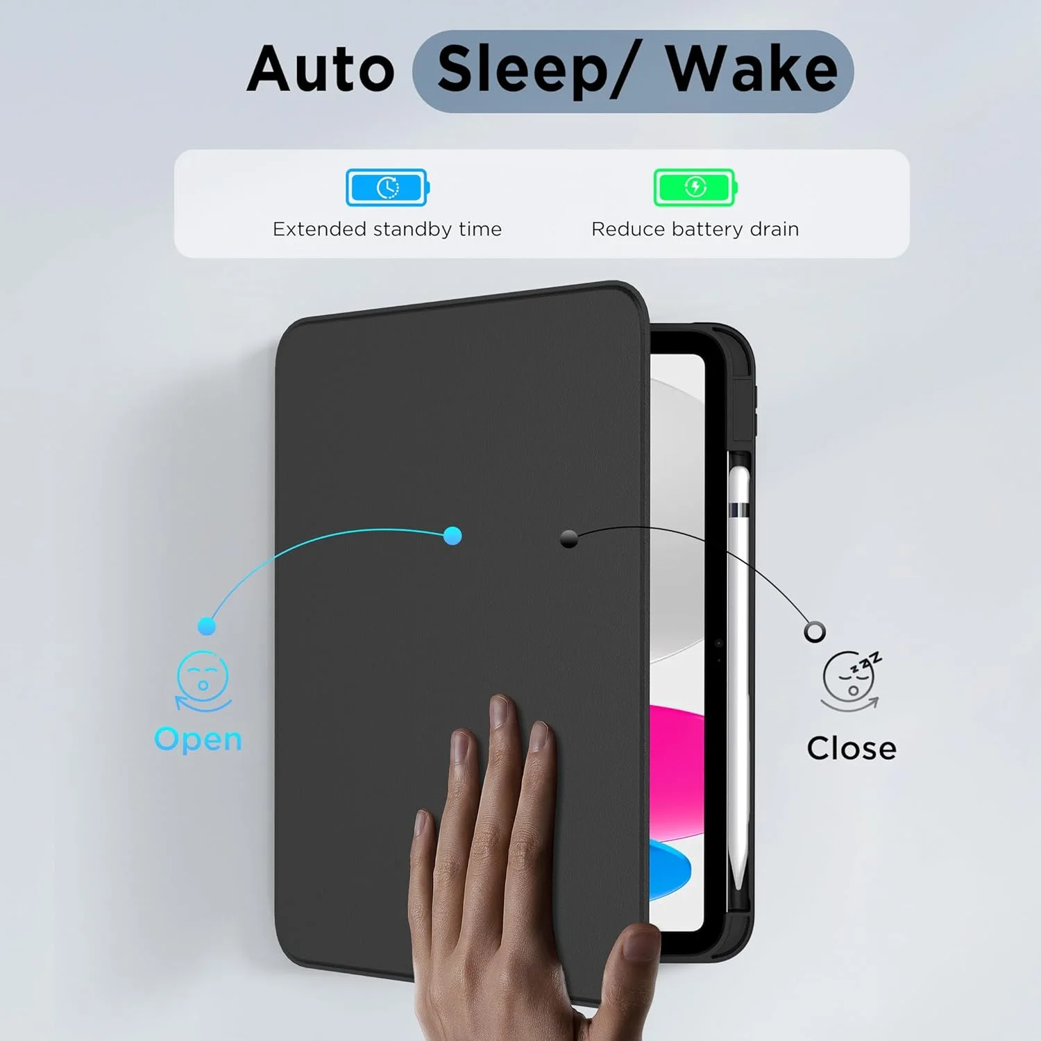 360 Rotating Clear Acrylic Case For iPad 9.7/10.2/10.5/10.9/11 Inch With Pencil Holder Auto Sleep Wake Shockproof Cover