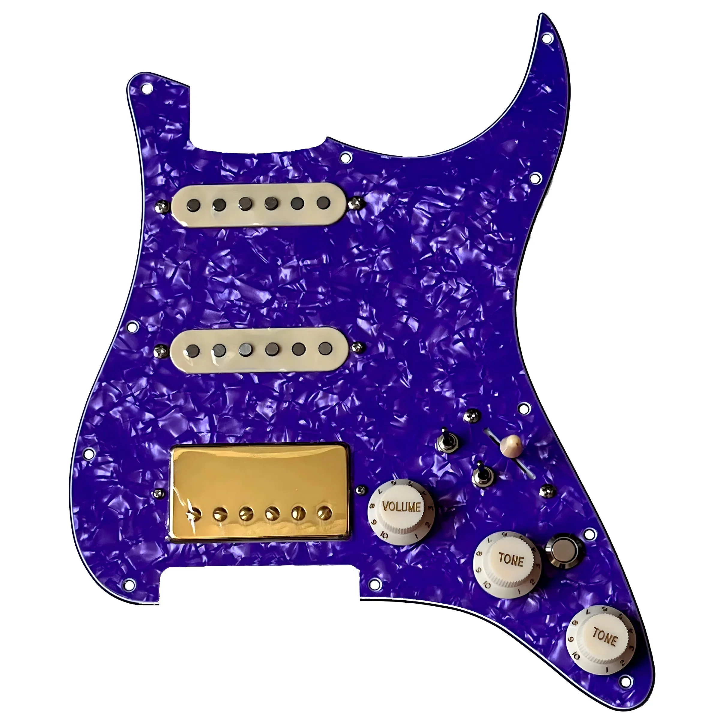 SSH Prewired Guitar St Pickguard Set, Kill Switch Loaded Alnico 5 Humbucker Pickups Coil Splitting Switch, Multi Switch for ST