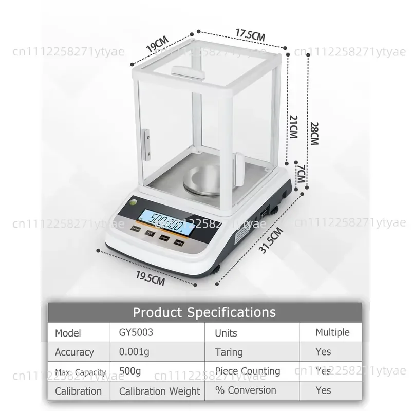 500G Analytical Laboratory Balance, 0.001g Ultra-precision, Digital Scale Ideal Laboratory for Research