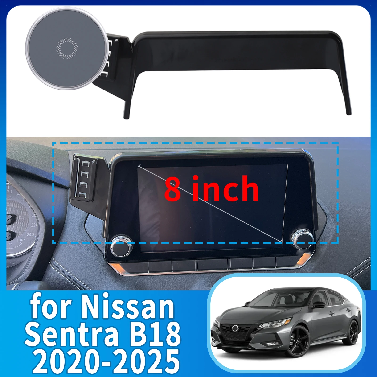 

fit for Nissan Sentra B18 2020 2021-2025 8inch Custom Fit Phone Holder Mount Dashboard Screen Base No Drill Car​​ accessoires