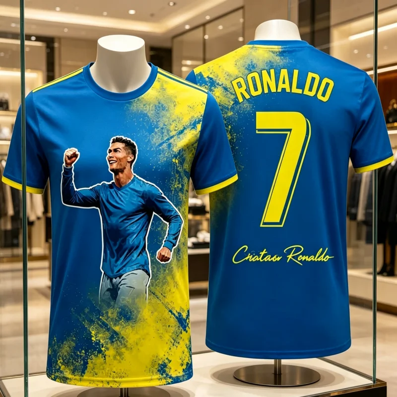 

Summer New Product Parent Child Style Ronaldo Fans 2026 Football T-shirt Casual Sports Fast Drying Breathable Family Kids Tees