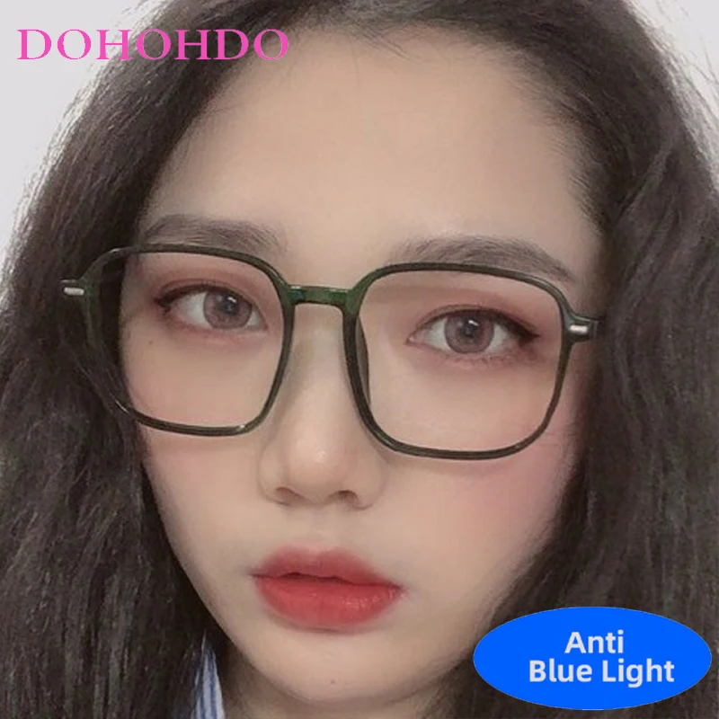 

Classic Oversized Square Frame Retro Rivets Anti-Blue Light Optical Glasses Women Men Computer Reading Luxury Brand Eyeglasses