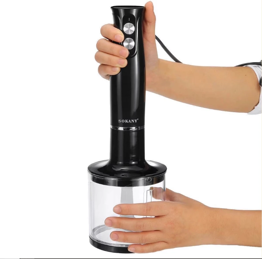 Handmixer, 500 W, 4-in-1-Edelstahl-Stabmixer, 700 ml, Mischbock, 500 ml Prozessor, Schneebesen