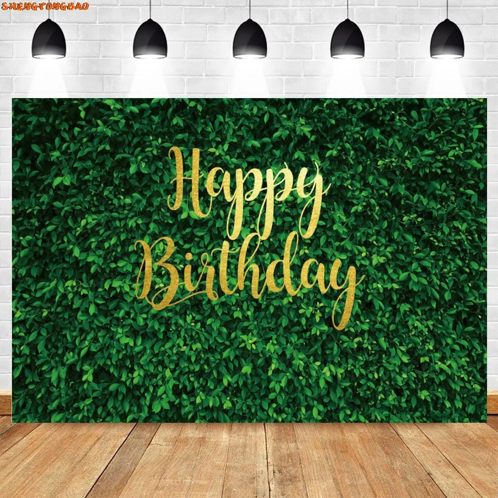 Green Grass Backdrop Oh Baby Happy Birthday Party Wedding Photorgaphy Background Decor Banner Photostudio Photoshoot Supplies
