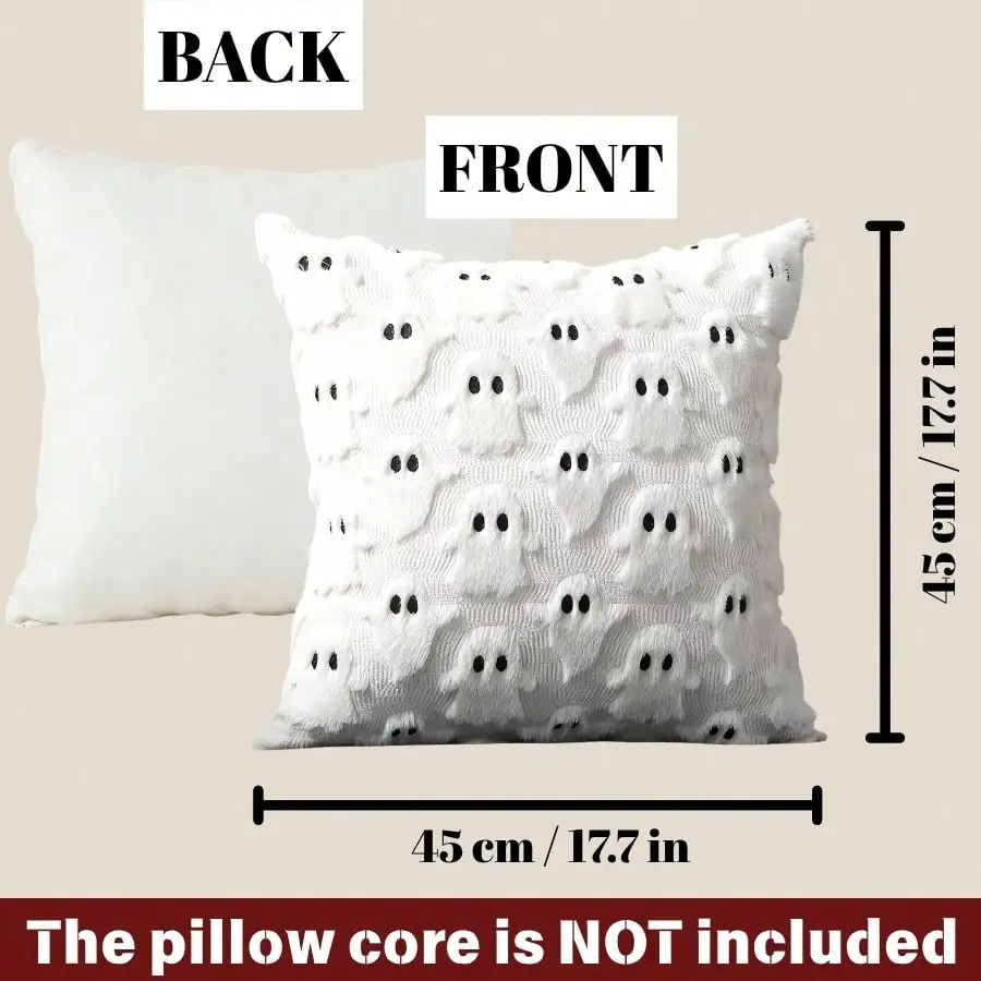 1pc 3D Bat Plush Pillow Case, Gothic Dark Halloween Witch Theme Decorative Cushion Cover, 18'X18', Suitable For Living Room Sofa Bedroom Halloween Decor, Pillow Insert Not Included SF25061332433753068