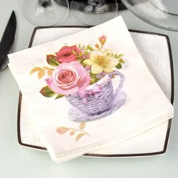 Wholesale Colorful Napkins Printed Paper Towels Wedding Napkins Paper Placemats Party Paper 20pcs/pac 2-ply 33*33cm Wood Pulp