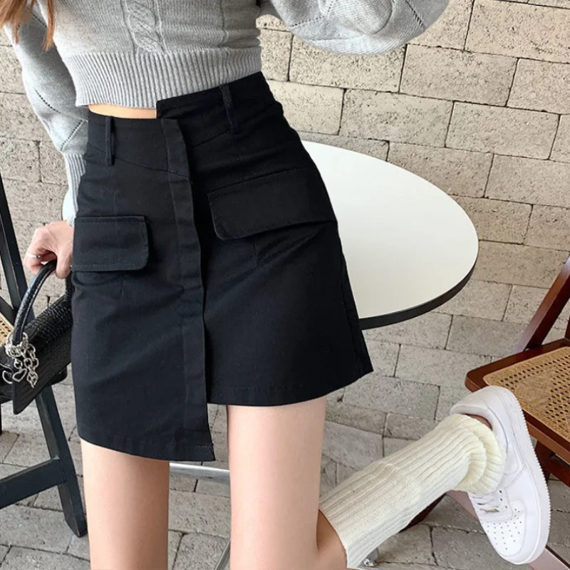 2024 Spring/Summer New Irregular Design Half Skirt High Waist Slim A-line Skirt Wrapped Hip Short Skirt for Women