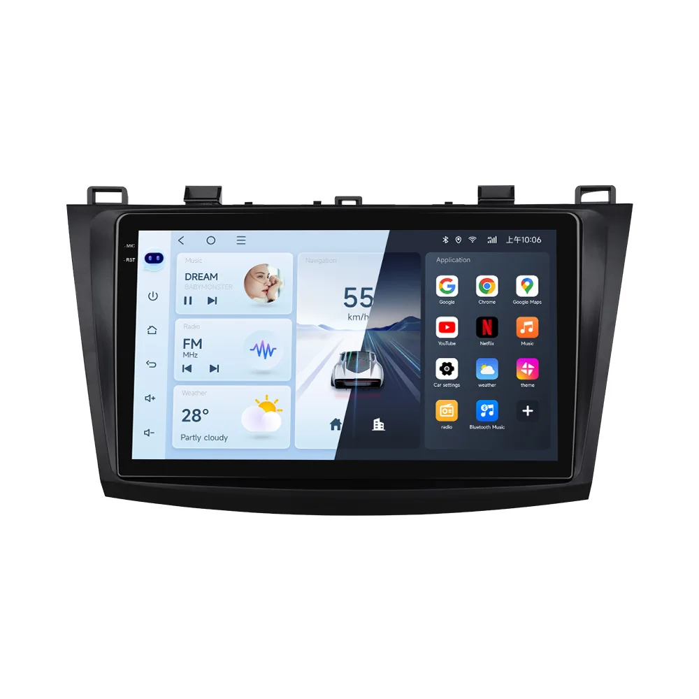 JIUYIN 2 Din Autoradio voor Mazda 3 2009 2010 2011 2012 2013 Android 13 Multimedia Speler 4G GPS Navigatie Carplay DVD Head Unit - afbeelding 2