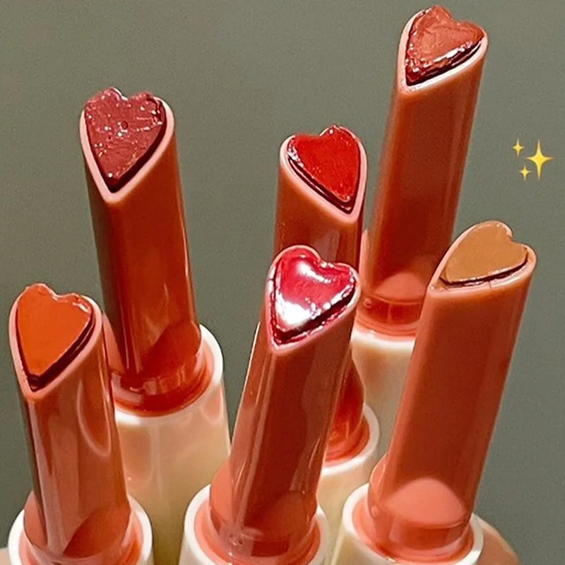 Love Heart Effen Lipgloss Hydraterende Vocht Niet Gemakkelijk Te Vervagen Water Licht Spiegel Toot Lippen Houden Make-Up En Tedere Lippenbalsem