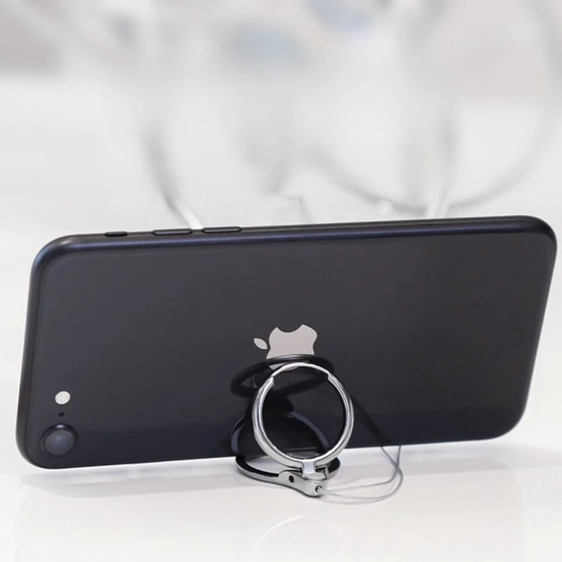 

Alloy Mobile Phone Finger Ring Holder Stand With Lanyard Universal Phone Strap Keychain Pendant Ring Bracket For Smartphone