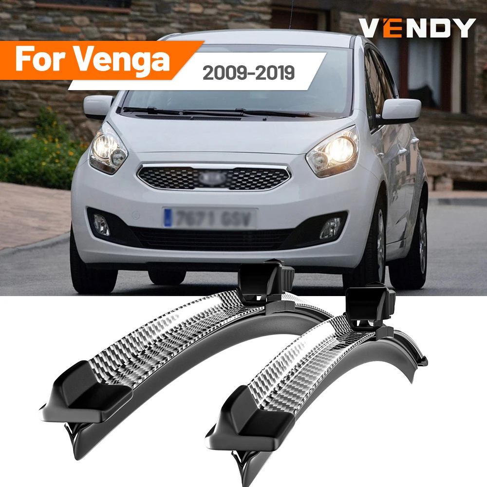 Für Kia Venga 2009-2019 2010 2011 2012 2013 2014 2015 2016 2 stücke Frontscheibe Wischer Klingen Scheibenwischer Carbon Faser