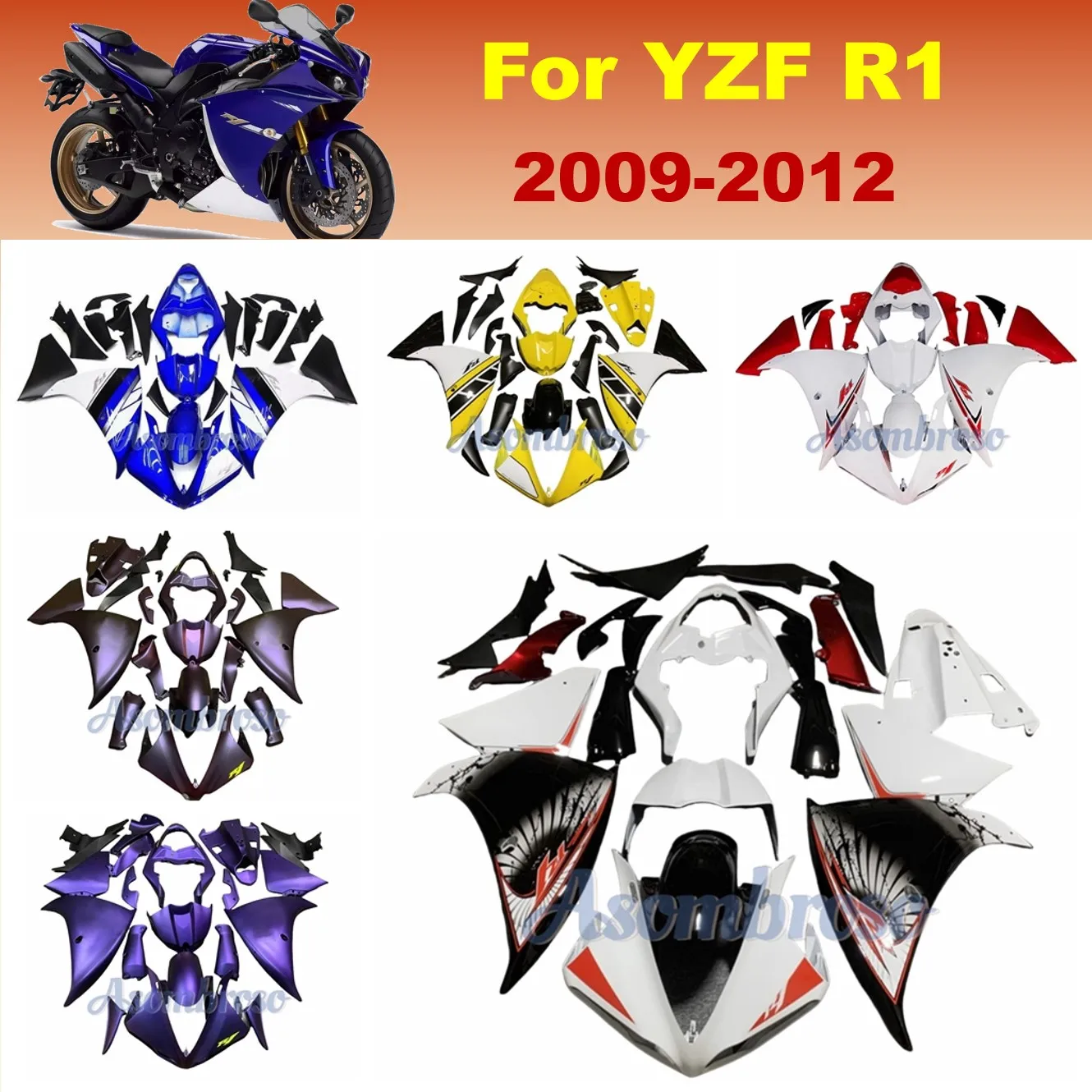 

High Quality ABS Plastic Fairings kits For YZ F1 2009 2010 2011 2012 2013 2014 ZXMT bodywork fairing yzf r1 09 12 13 14