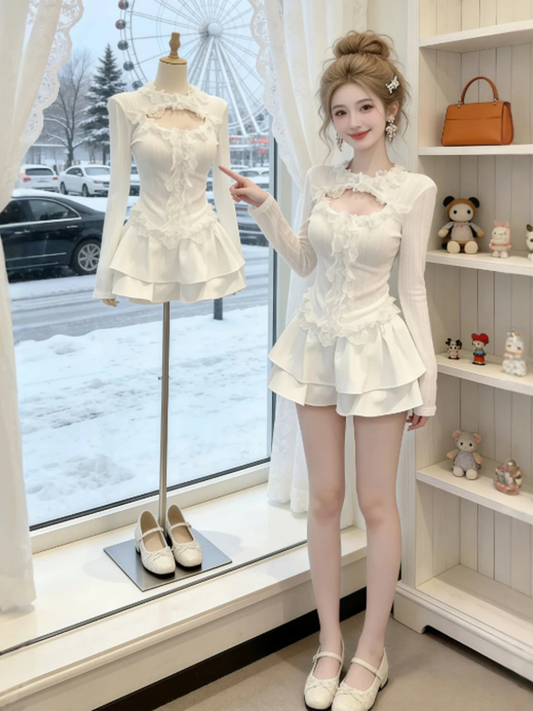 

Уникальный женский модный комплект Sli: топ и юбка, удобный теплый зимний наряд со средней посадкой для свиданий и работы