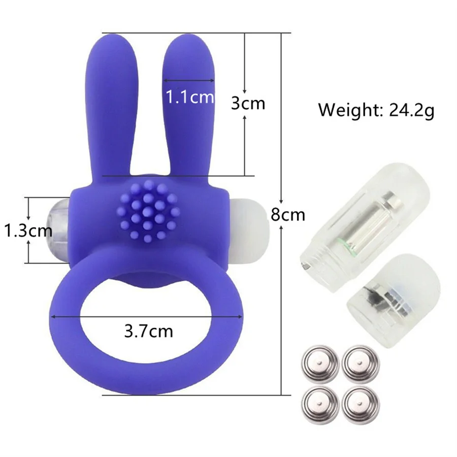 Rabbit Vibrating Penis Ring Delay Ejaculation Vibrator Cock Ring Clit Stimulation Penis Erection Cockrings Sex Toys For Couples