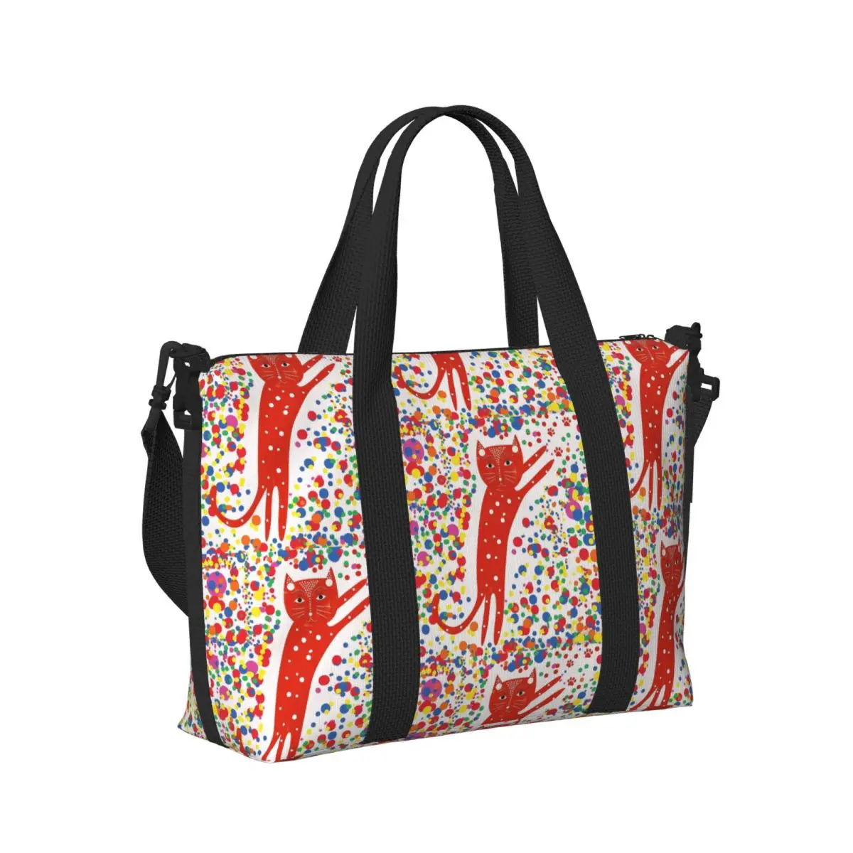 

Yayoi Kusama Polka Beach Travel Bag Large Capacity Tote Bags for Gym Yoga Women Shopping Duffle Shoulder Bag