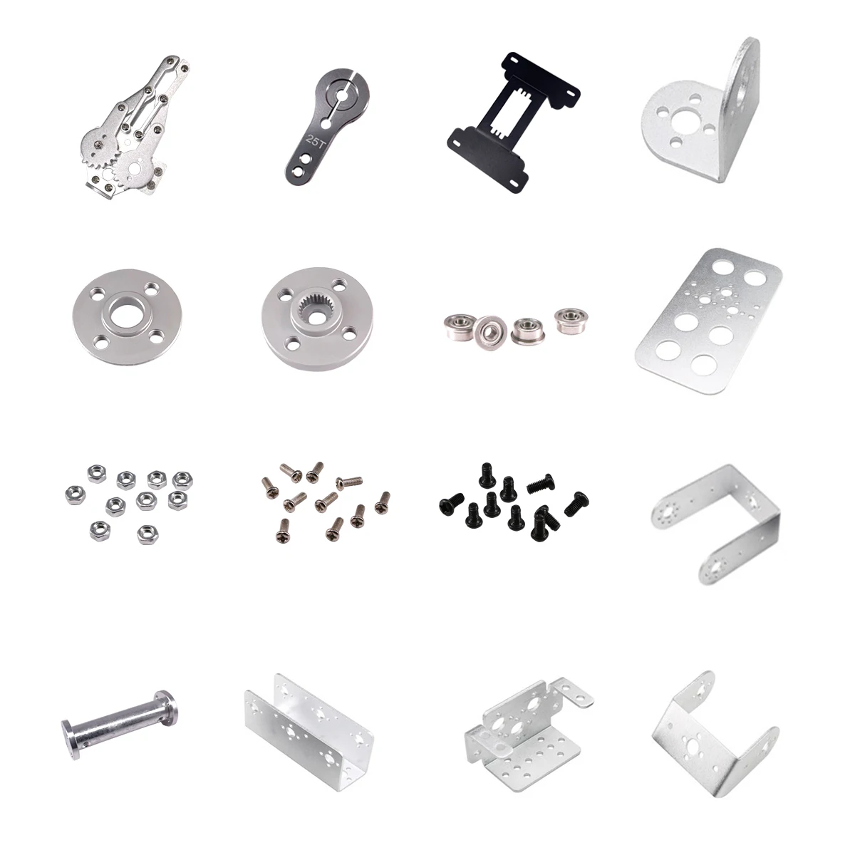 

Silver Bracket Robotic Part Accessory Platfrom U Beam Servo Bracket For Standard Servo Steering Bearing Bracket DIY Parts Robot