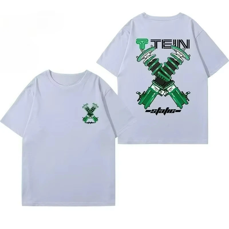 2026 New Men's Women's TEIN Shock Absorber Modified Car Creative Cotton T-shirt Casual Motorcycle Friends Club Short-sleeved Top