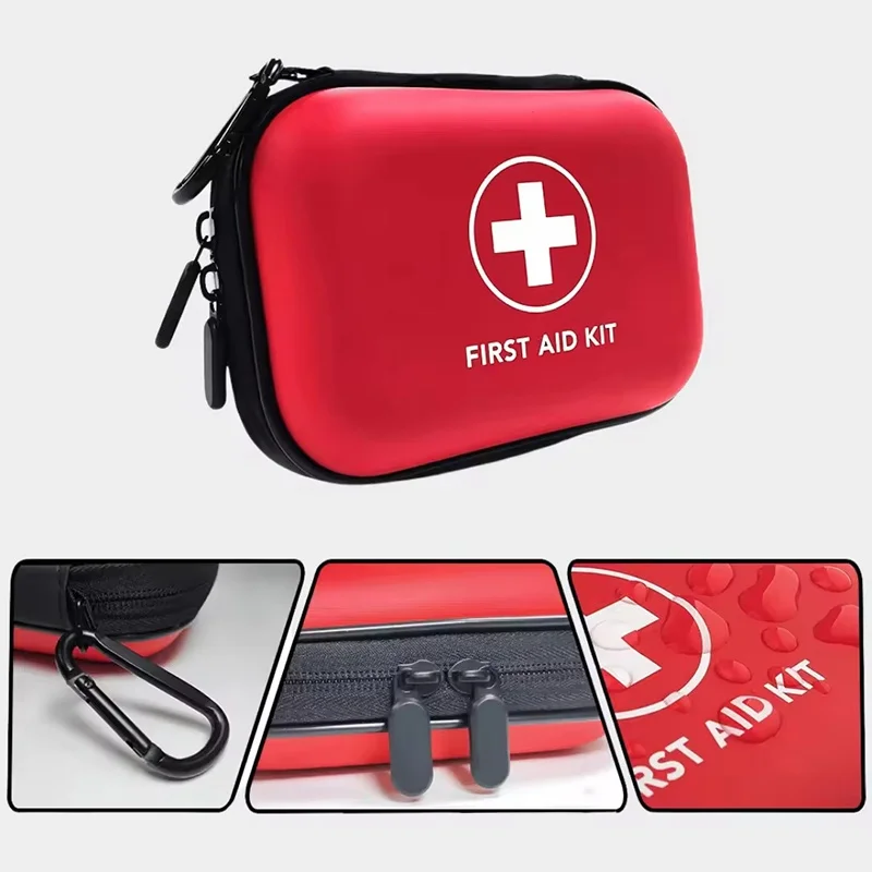 Waterproof EVA First Aid Emergency Survival Kit Portable Camping Medical Box Carabiner Cilp For School Travel Car Home First Aid
