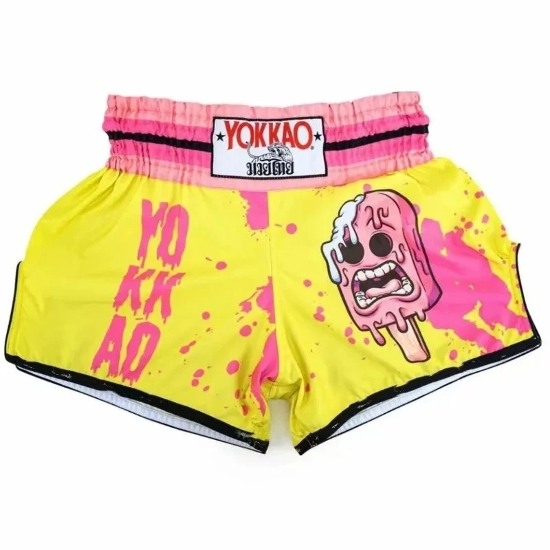 Esportes respirável shorts tailandês 2024 novas calças de treinamento boxe impressão design secagem rápida shorts de treinamento praia ginásio shorts para homem