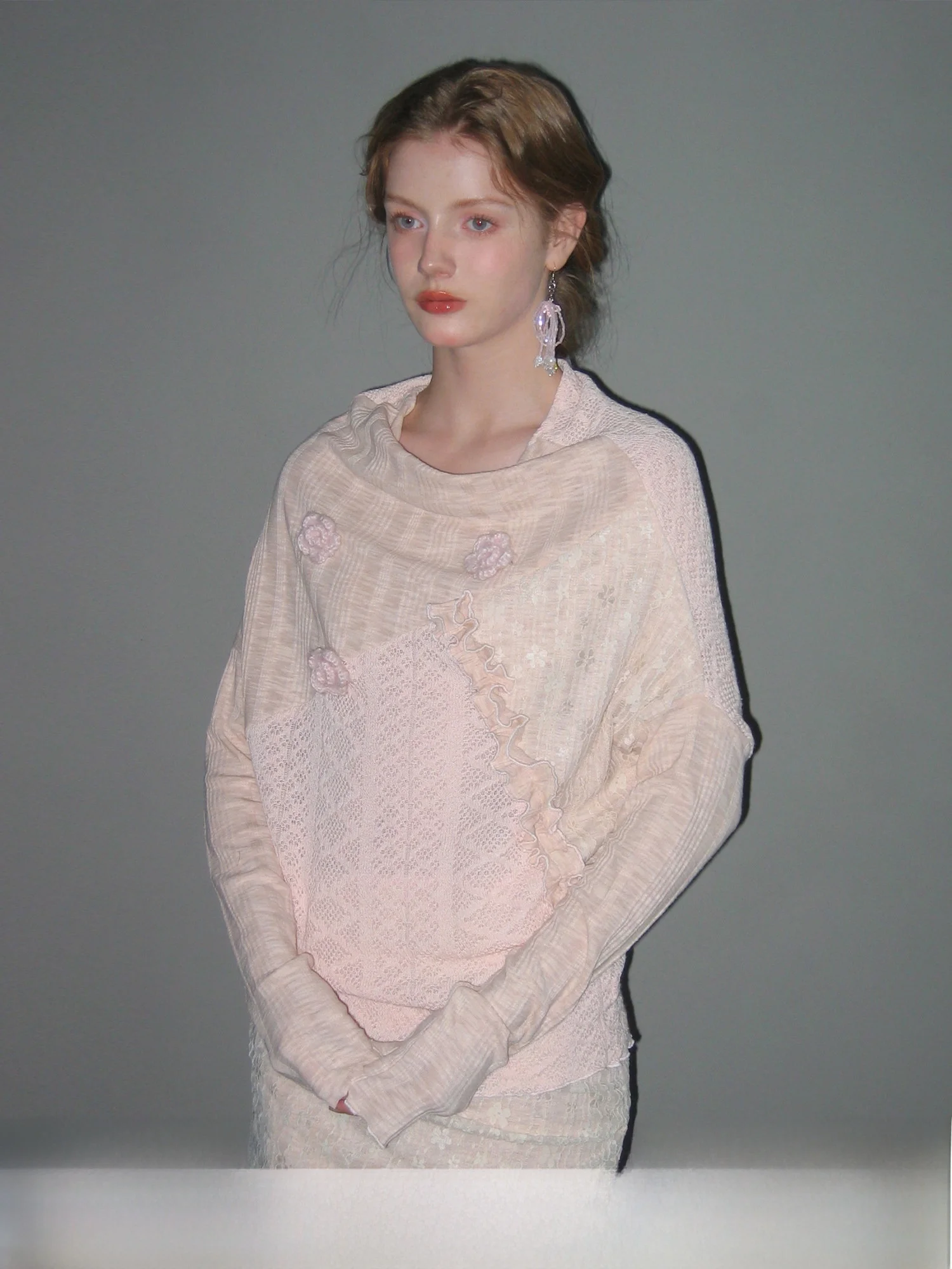 

Loose Knitted oulder Bared Long Sve Poncho n Sle Women's Top Casual Chic Autumn Faion Hair Scarf Included