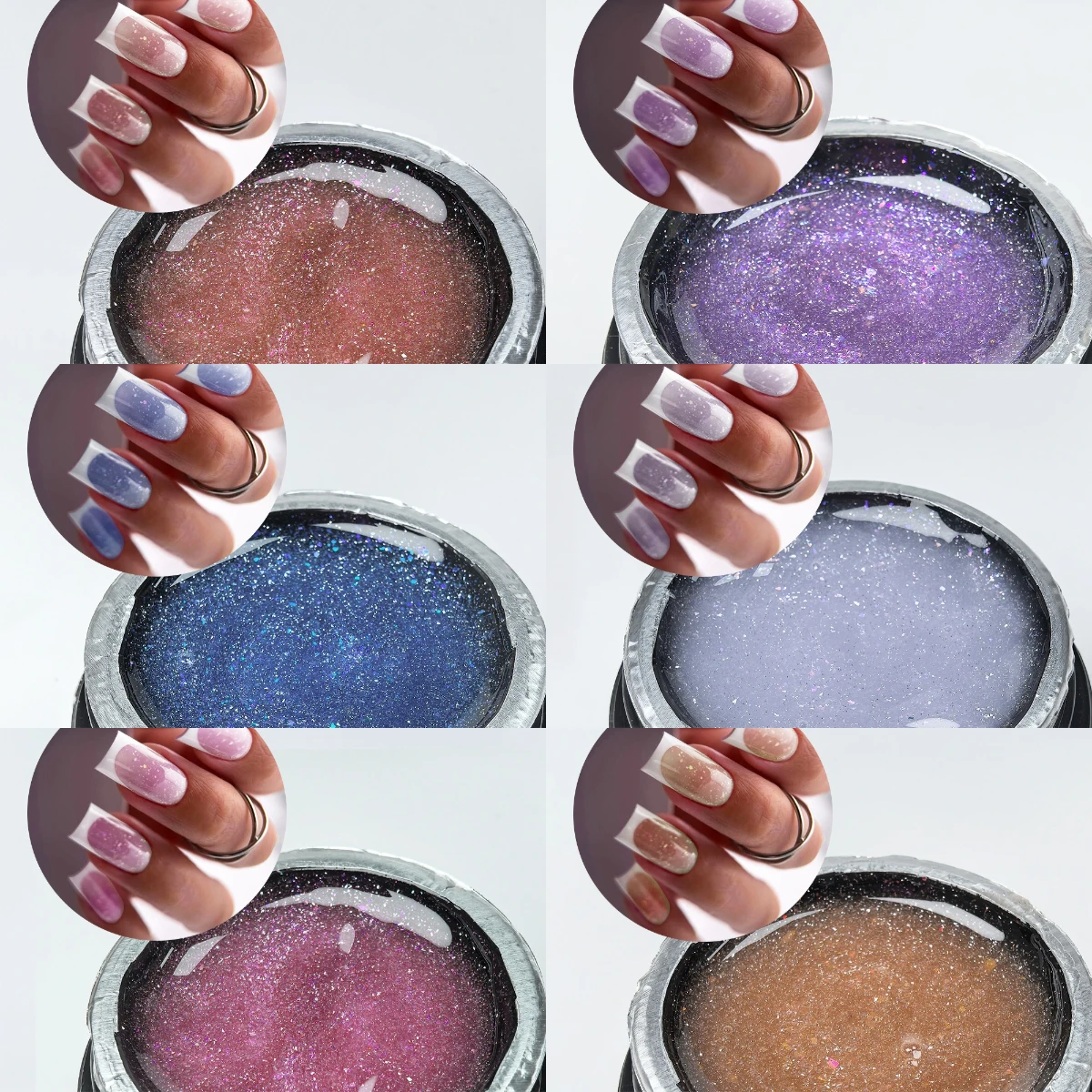 

Jillnails 100g Reflective Builder Nail Gel for Nails Extensions Glitter Sparkling Self Levelilng Gel Polish