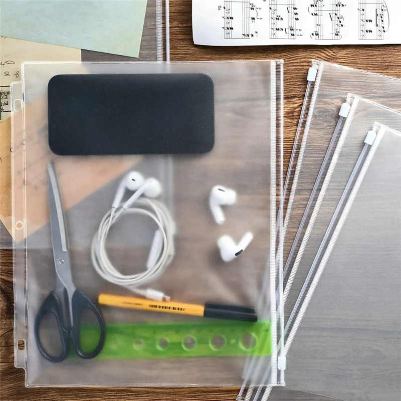 

Efficient 12Pcs Binder Pouch Loose Leaf Filing Document Storage Bags 11.4In X 9.4In Waterproof PVC Binder Pockets For 3-Ring Bin