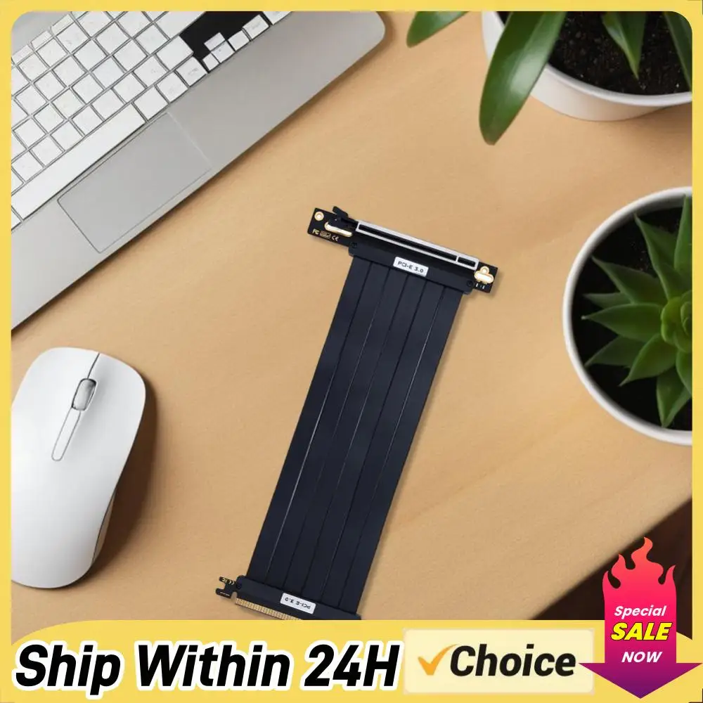 

Высокоскоростная гибкая удлинительная карта PCIe 3.0 X16 с защитой от электромагнитных помех, удлинительный кабель PCIe 3.0, адаптер с угловым разъемом 90 градусов