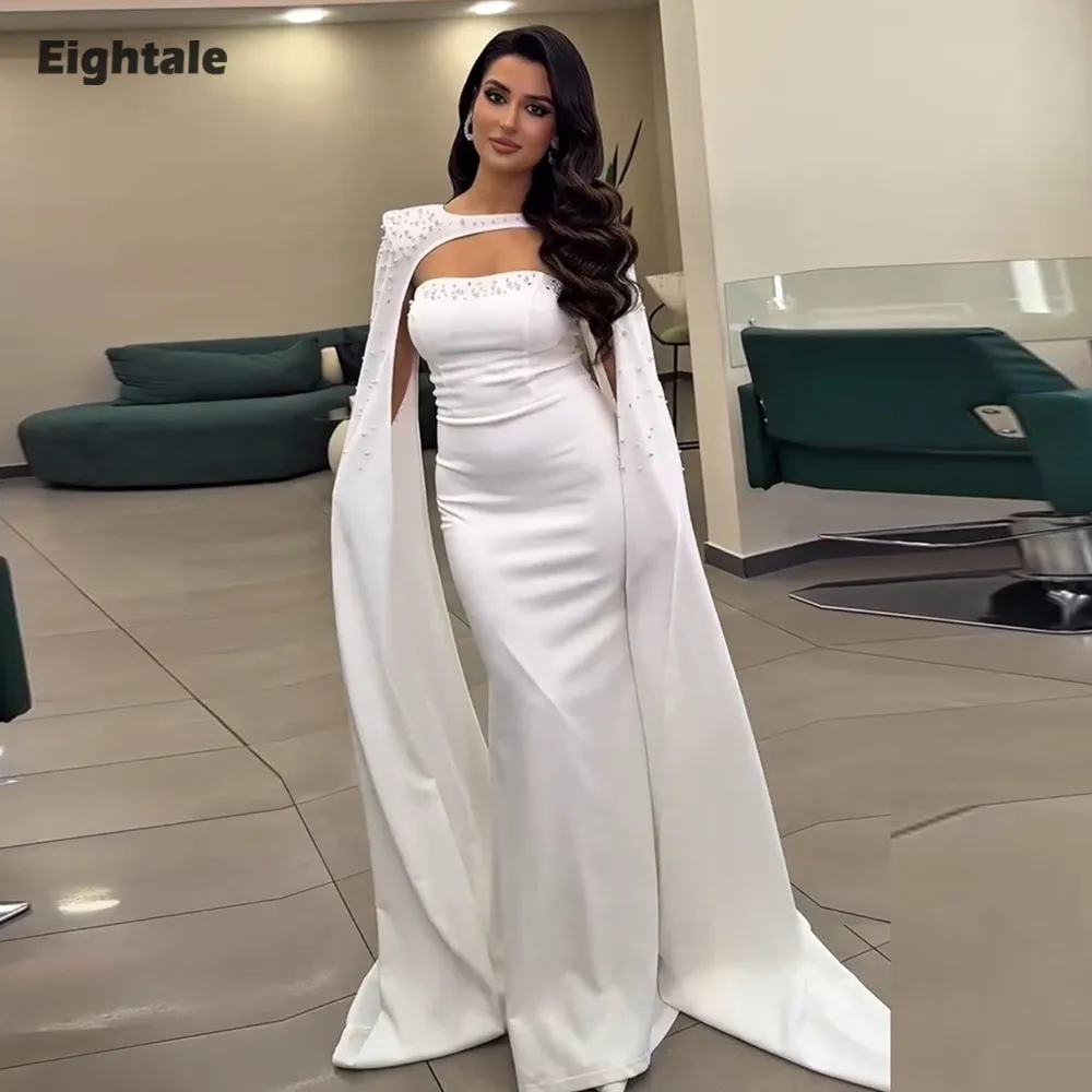 

Eightale арабское вечернее платье, расшитое бисером и камнями, с короткими рукавами, платье для выпускного вечера, свадебное платье по индивидуальному заказу, халаты русалки De Soirée