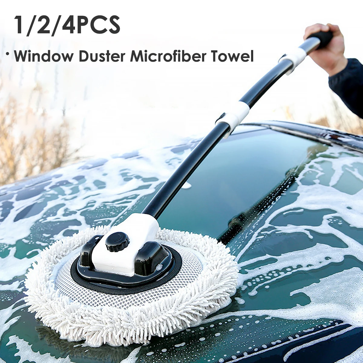 Car Cleaning Mop Replacement Head Brush Soft Chenille Polyester Microfiber Towel Car Windshield Window Duster Car Cleaning Tools