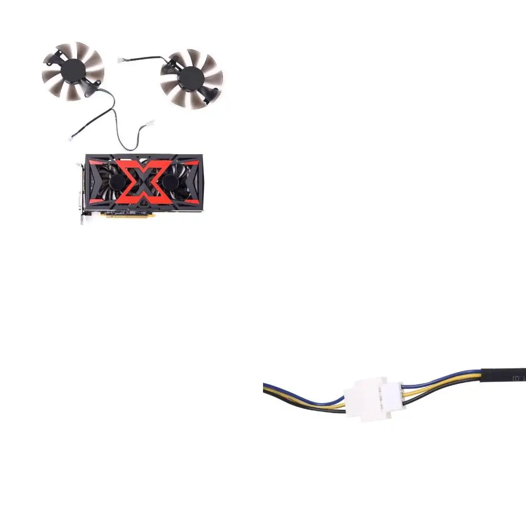 2x 85mm PLD10015B12H 0.55A RX580 RX590 for POWERCOLOR DATALAND Radeon RX 580 590