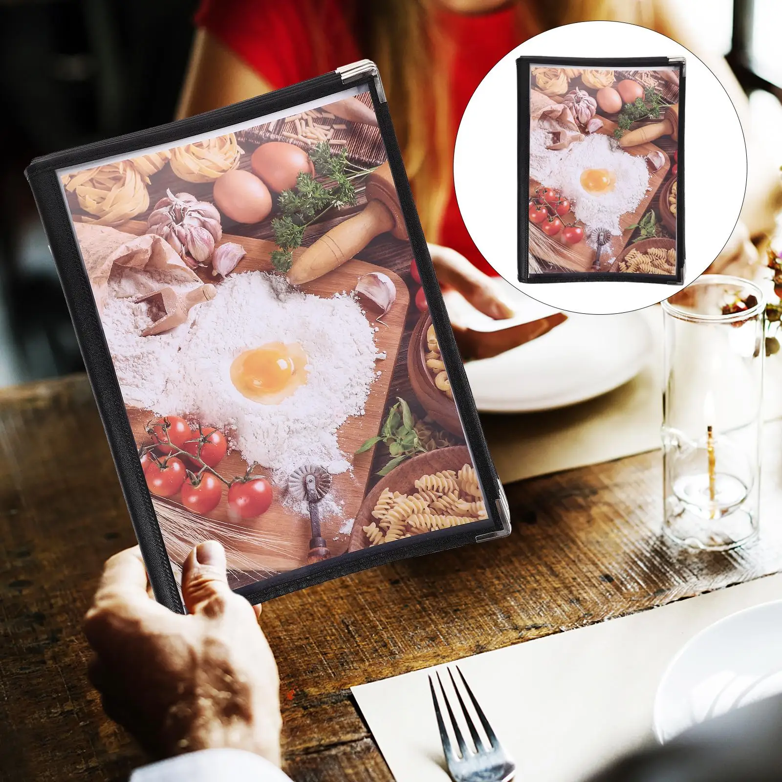 Transparent Corner Pvc Recipe Book Large Capacity Restaurant Supply Menu Pad Hotel Note Holder Card Case Meal Price