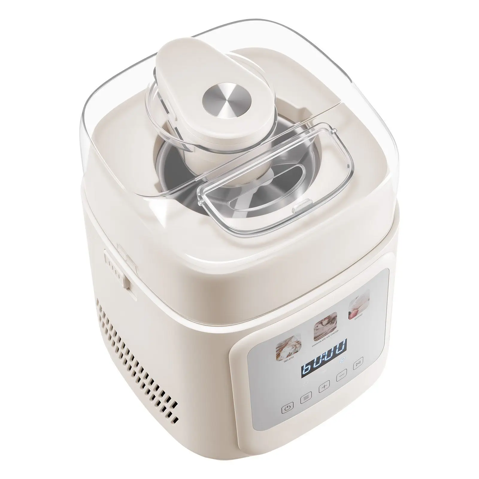 1 Quart Automatic Ice Cream Maker with Built-in Compressor No Pre-freezing