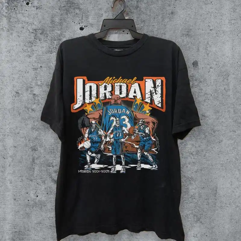 Vintage 90s JORDAN WIZARDS Shirt Homage Retro Classic Graphic Tee ,Graphic Short Sleeve Crew Neck Cotton T-Shirt Bootleg Bestseller Unisex Sport Sweatshirt Gift