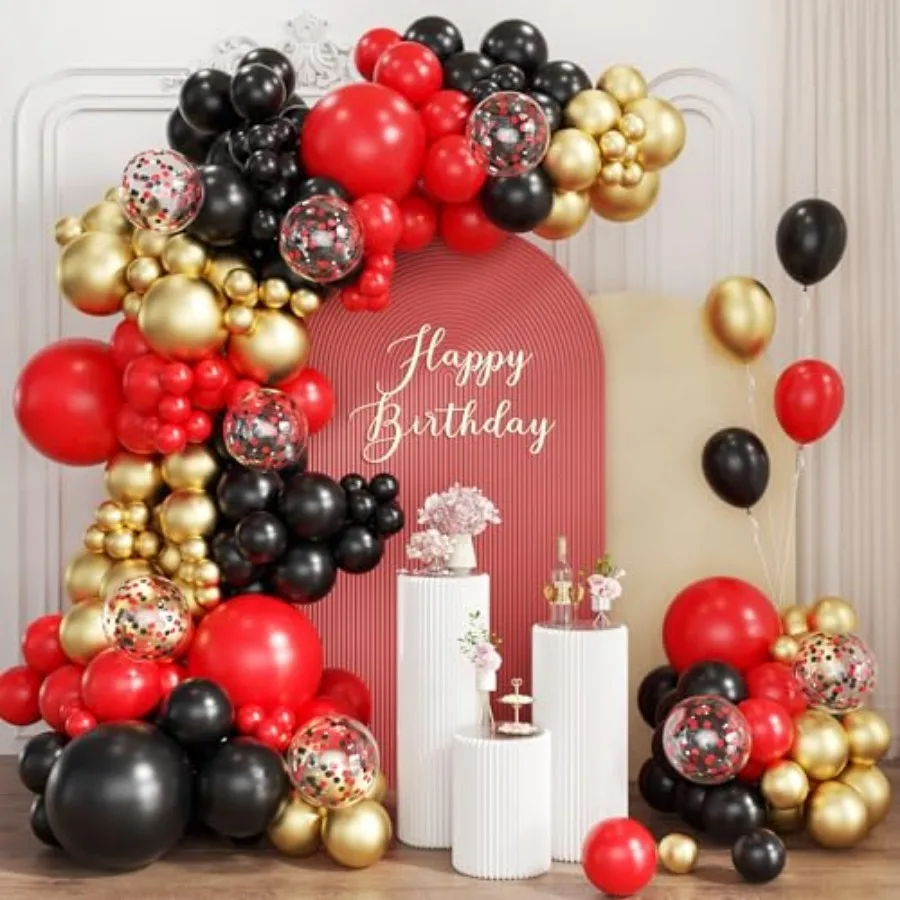 

Balloons Garland Arch Kit, 167Pcs Latex Balloons Different Sizes 18 12 10 5 inch for Graduation Birthday Hollywood Movie Night