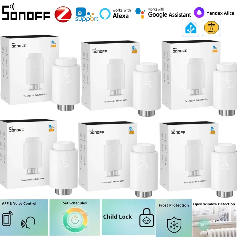 SONOFF TRVZB Zigbee zawór grzejnikowy inteligentny termostat zawór grzejnikowy inteligentny dom Ewelink kontrola aplikacji praca z Alexa Google Home