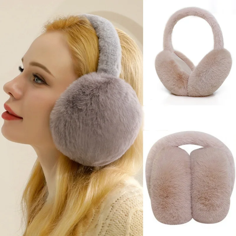 Outdoor Cold Protection EarMuffs Ear Cover Soft Plush Ear Warmer Winter Warm for Women Men Fashion Solid Color Earflap EZr01