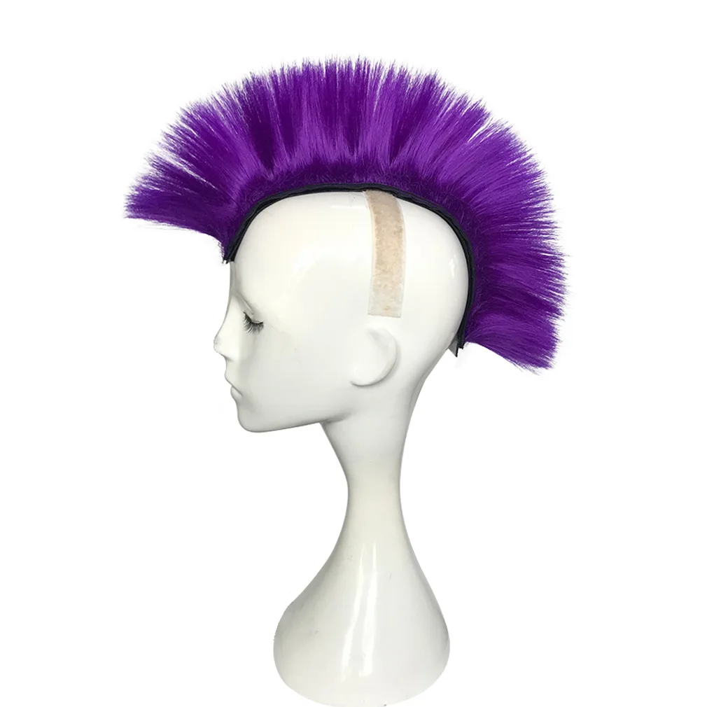 Colorful Helmet Decorations Hair Punk Bicycle Universal Synthetic Wigs Hawks Mohawk Reusable Motorcycle Car Accessories