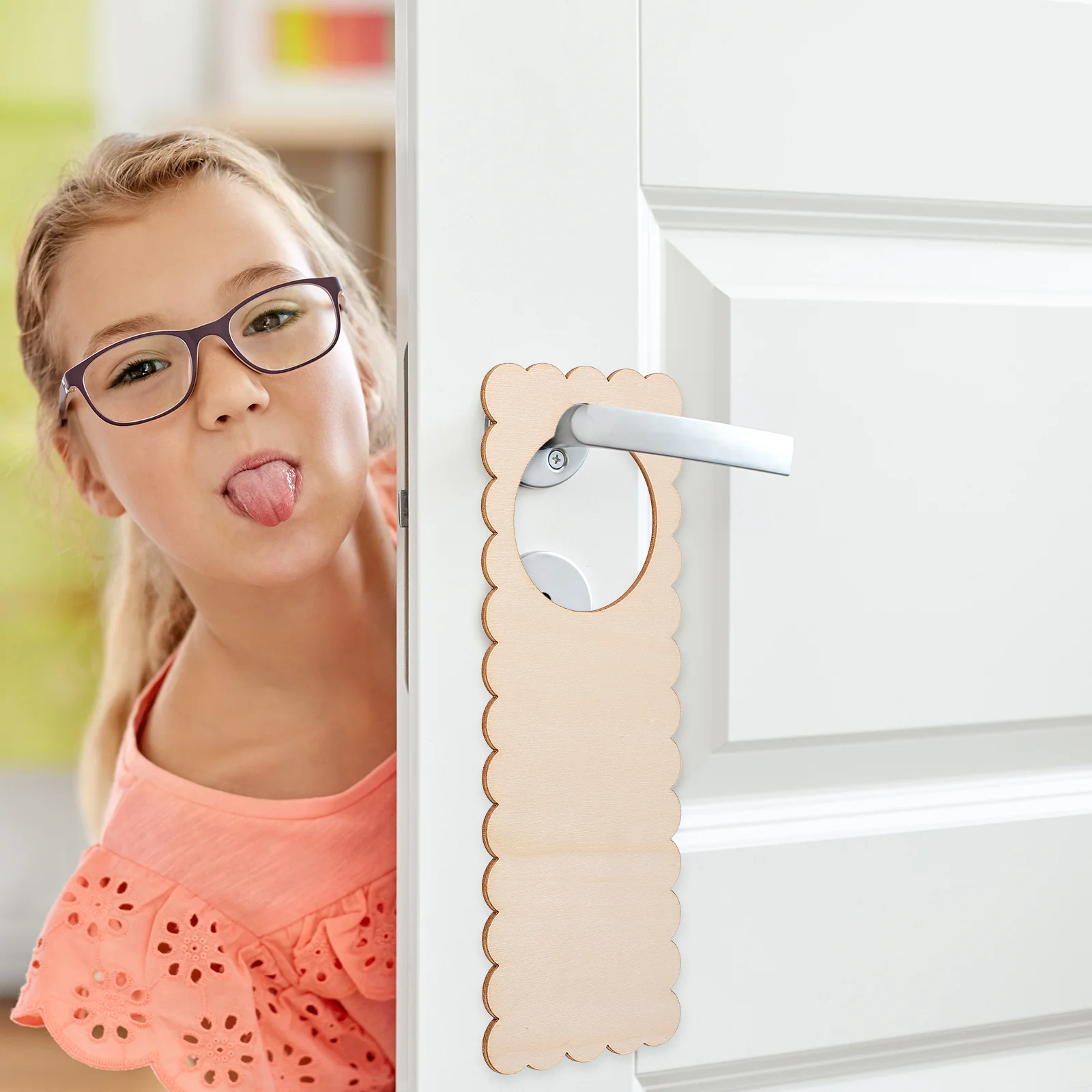 

10Pcs Door Wood Plaque Fine Workmanship No Burrs Easy to Customize for Various Uses Door Wood Plaque Doorknob Sign