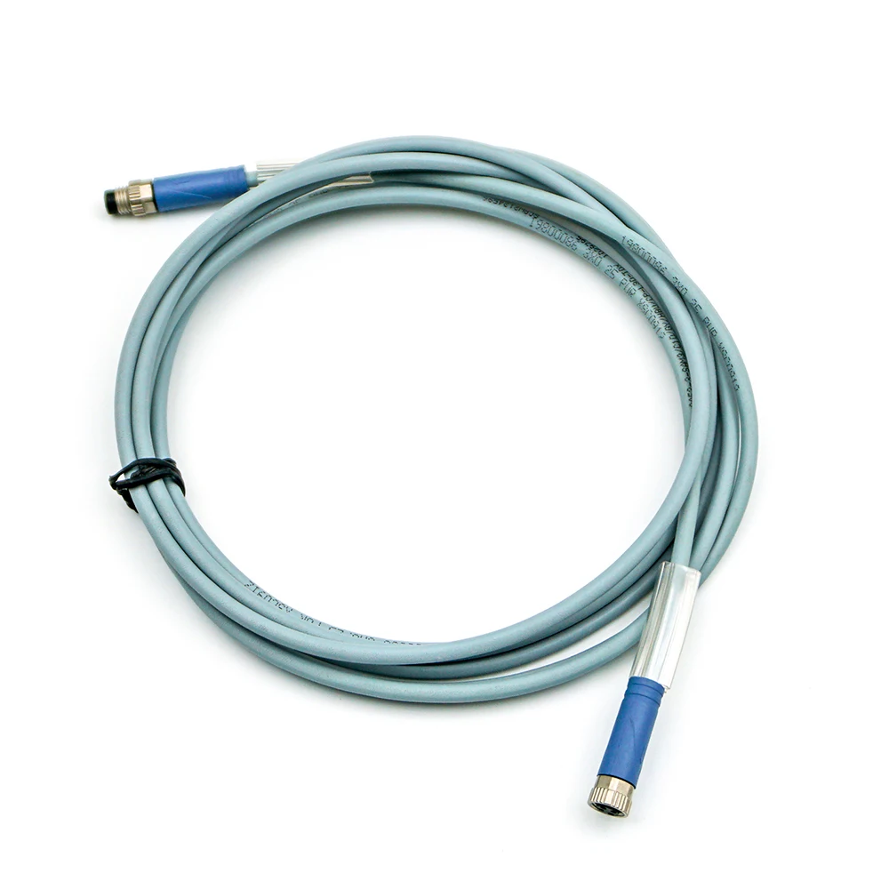 M12-Sensor Conector com Fio, Módulo IO, Fibra Óptica, Plugue de Aviação, Reto, 5-Core, Equipamento de Automação