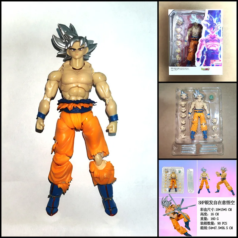 

Shf Ultra Instinct Goku Silver Hair Super Saiyan Action Figure Collectible Model Desktop Ornament For Anime Fans Collection