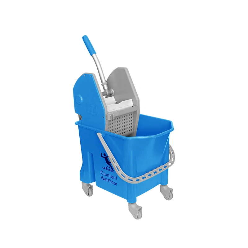 High quality plastic down press 25L single mop wringer bucket with silent wheels