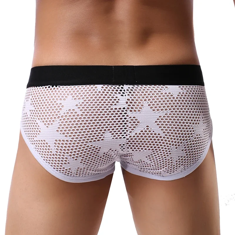 

Fashion Men's Underwear Male Mesh Transparent Panties Thin Breathable Briefs