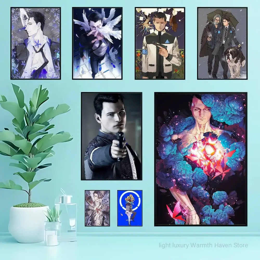 

Game D-Detroit Become Human Poster Waterproof HD Wall Art Decal Self-Adhesive Aesthetic Decor For Home Living