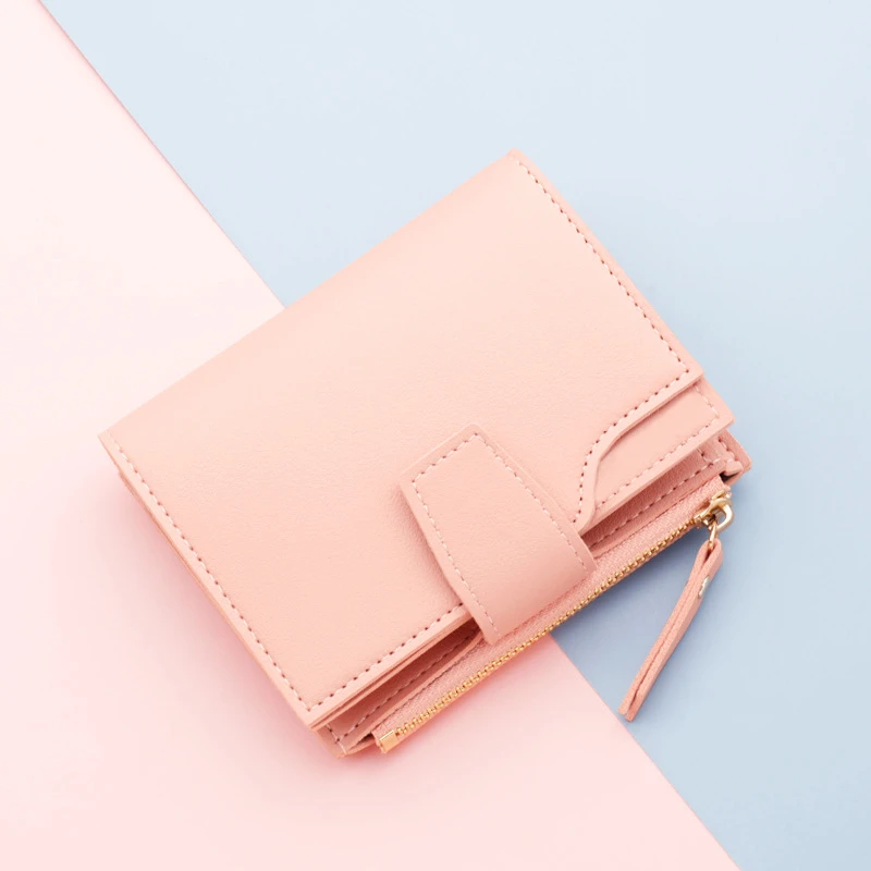 

2025 New Women Wallets Name Customized Fashion Short PU Leather Quality Card Holder Classic Female Purse Zipper Wallet For Women