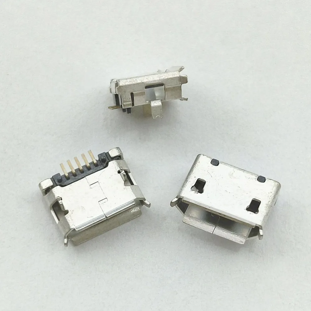 Micro USB Connector 5pin 5.9mm DIP2 Long leg 1.5mm curl port mouth Short needle for Mobile phone Tail Data plug Charging port