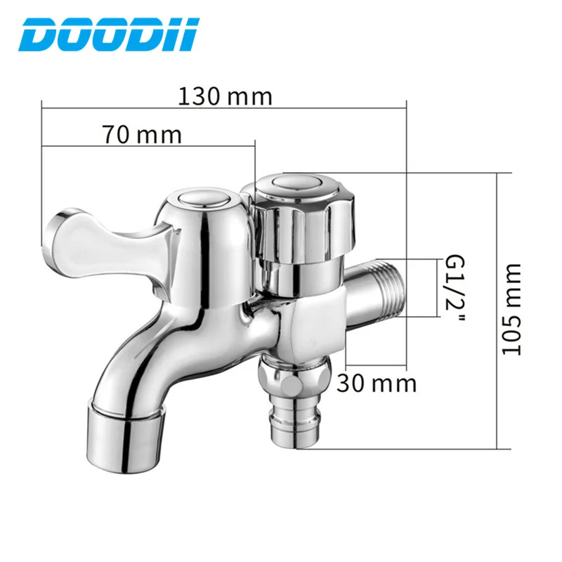 Free Shipping Zinc Alloy/Brass Washing Machine Garden Faucet Carved Wall Mount Bibcock Double Use Bibcock Laundry Mop Pool Tap