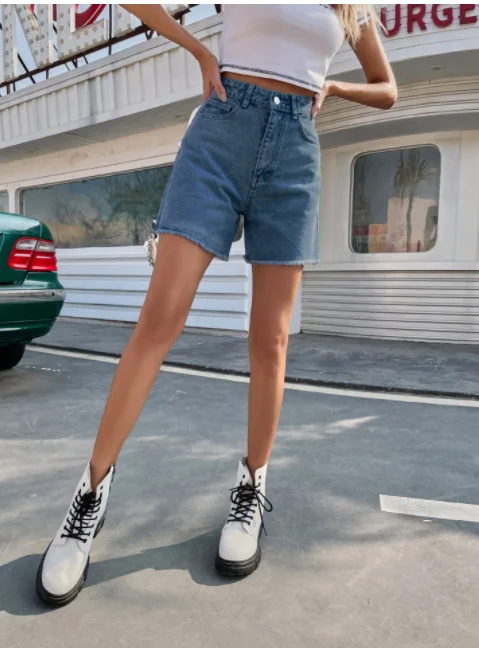 2023 Women's Denim Shorts Summer High Waist Casual Chic Loose Jean Shorts For Women Summer Denim Short Femme