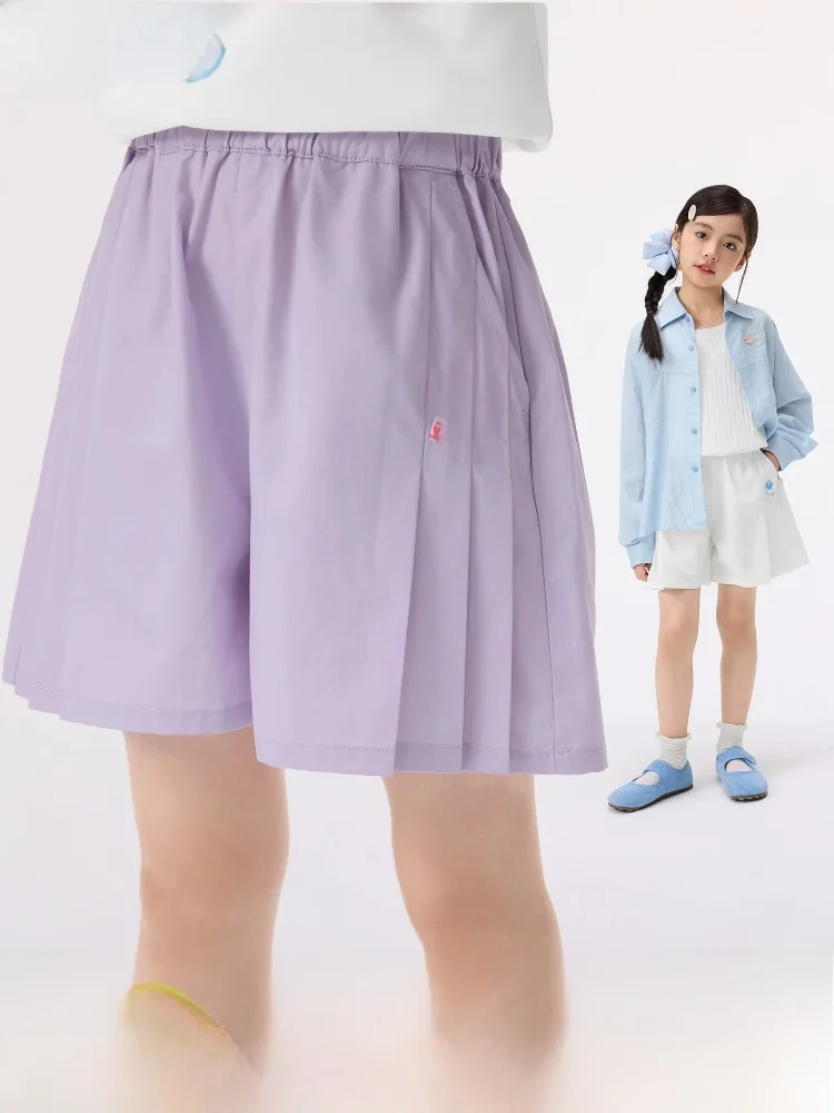 lightweight-comfortable-floral-a-line-shorts-for-girls-inman-children's-clothing-elastic-waist-casual-summer-fashion-kids'-pants