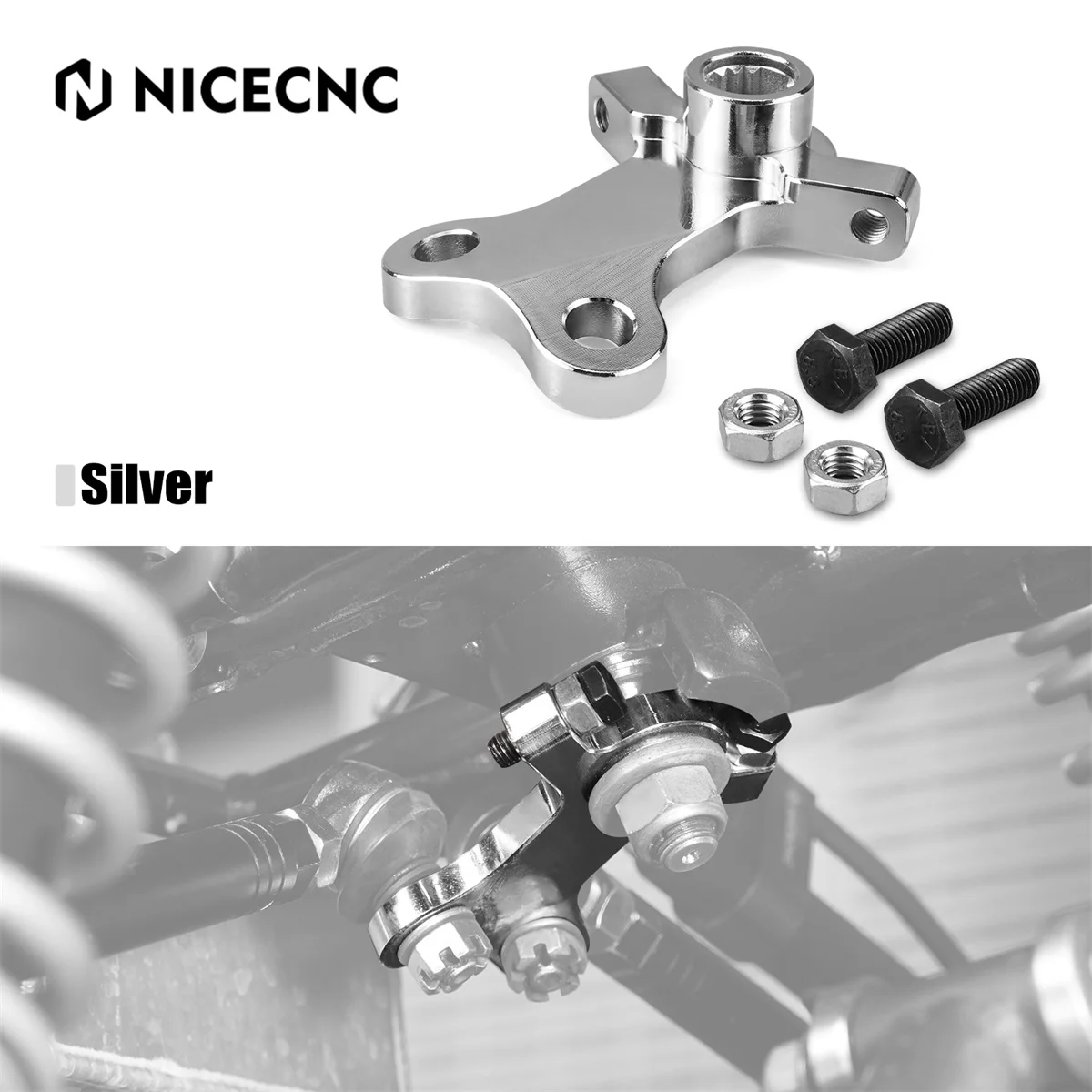 NICECNC Raptor 700 Steering Stem Pitman Arm For Yamaha Raptor 700R 700 ATV 2013-2024 10mm Extended 1PE-F3816-00-00 Rustproof